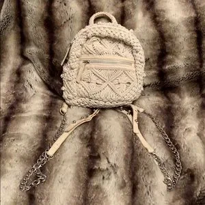 Zara | Bags | Zara Macram Mini Backpack In Cream | Poshmark